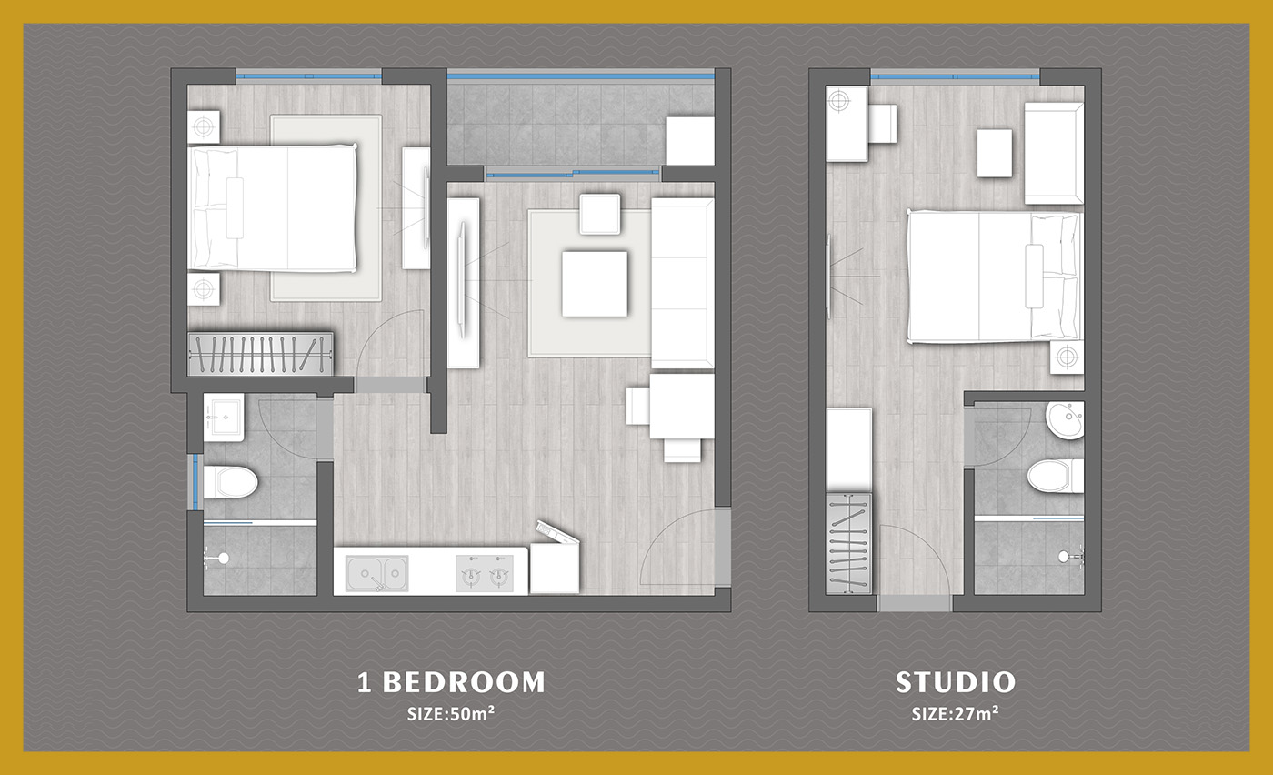 Aries Residence 1 bedroom + studio apartment