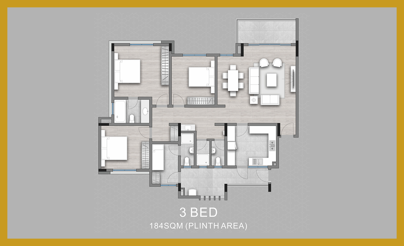 Rosehill Residence Three Bedroom Plan